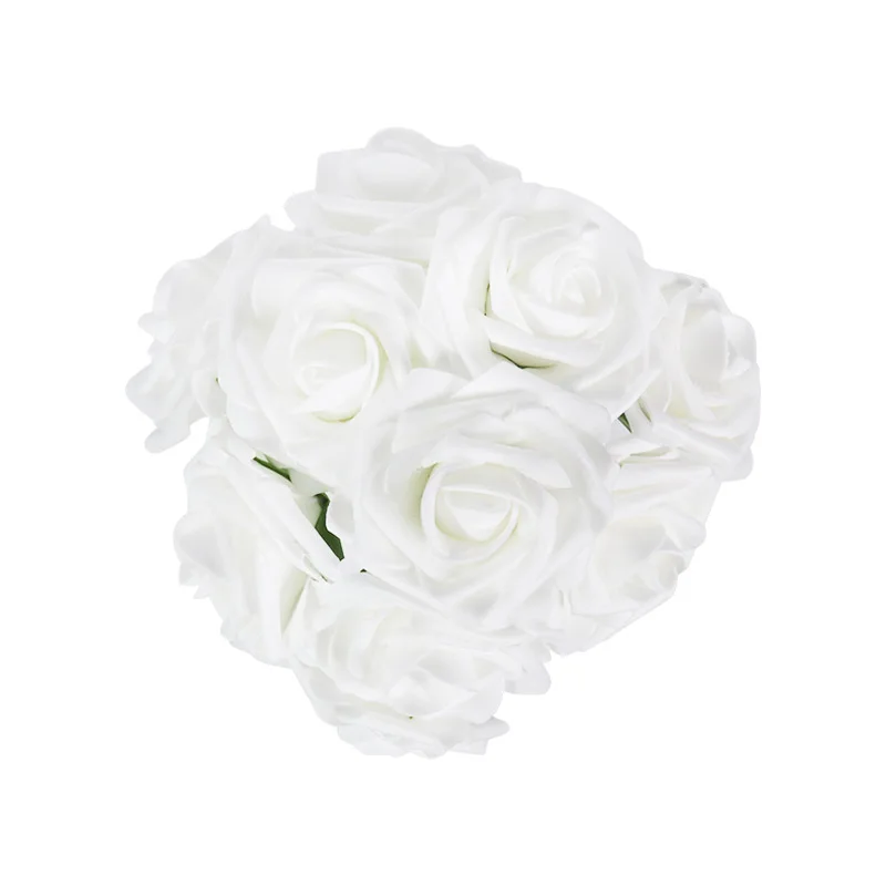 25 шт. искусственные розы, декоративные поролоновые розы, свадебные букеты, свадебные украшения, вечерние товары для дома 25,5 см - Цвет: White