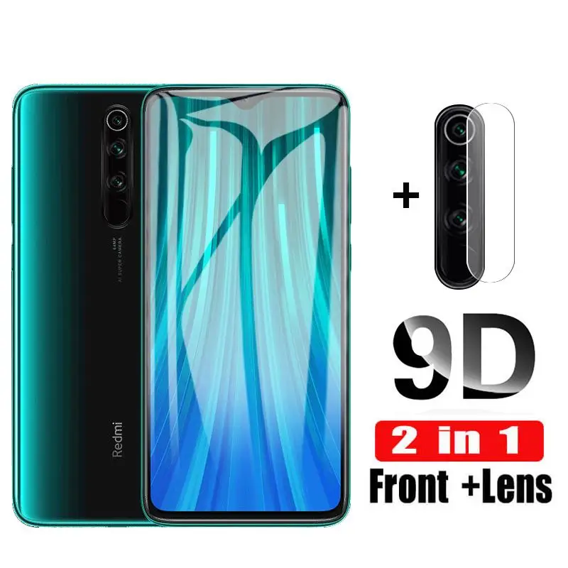 2 IN 1 9D Back Camera lens Film Tempered Glass For Redmi Note 8 Pro Screen Protector Xiaomi Mi 9T K20 CC9 CC9E A3 Lite | Мобильные