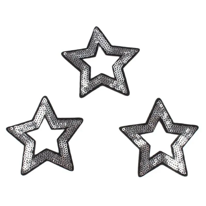 10pcs Sequined Star Patches DIY Iron On Clothes Stickers Sewing Jeans Backpacks Coats Badge Fabric Appliques Glitter Patch images - 6