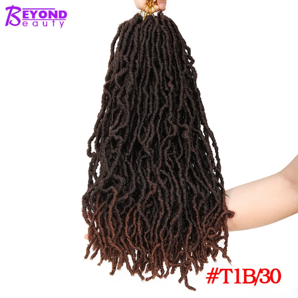 Faux Locs Crochet Hair Nu Locs Hair 18 inch 20Roots /packs Synthetic Crochet Hair Ombre Braiding Hair Extension