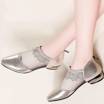 

Fashion On Sale Chunky Heels Air Mesh Pointed Toe Spring Women Shoes Woman Pumps Female