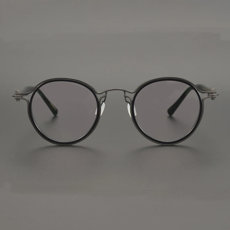 US $49.92 HandMade Titanium Acetate Vintage Round Eyeglasses For Men Women Retro Eye Glasses Frame Optical Myopia Prescription Eyewear