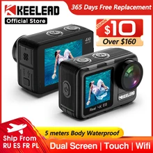 KEELEAD K80 экшн Камера 4K 60FPS 20MP 2,0 сенсорный ЖК-дисплей EIS двойной Экран Wi-Fi 5m корпус Водонепроницаемый дистанционного Управление 4X зум Спорт действий Cam KEELEAD K80 экшн Камера 4K 60FPS 20MP 2,0 сенсорный ЖК-дисплей EIS двойной Экран Wi-Fi 5m корпус Водонепроницаемый дистанционного Управление 4X зум Спорт действий Cam