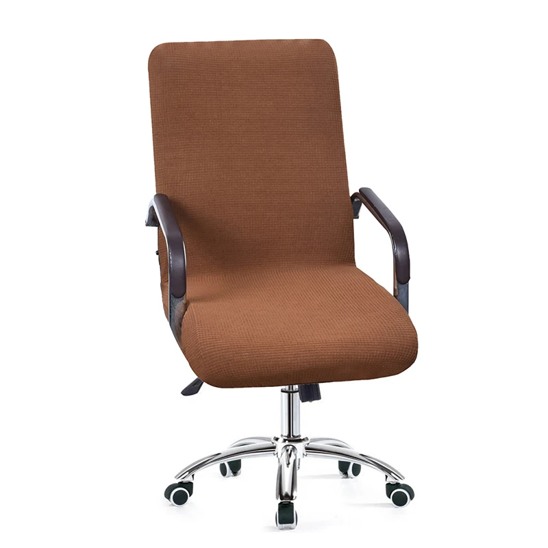 9 цветов Водонепроницаемый Эластичный стул чехол для сиденья для компьютерного стула съемный чехол для кресла Вращающийся чехол для кресла - Цвет: Coffee