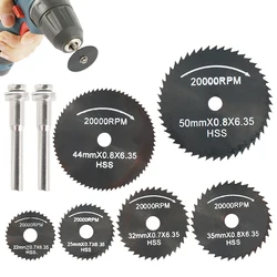 Lame de scie circulaire Mini HSS, outil rotatif pour Dremel coupe de métal, outil électrique, disques de coupe de bois, perceuse, manchette de mandrin 8 pièces 