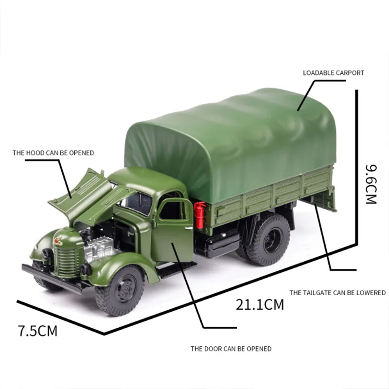 1/32 Военная Jiefang Ca10 литая металлическая Высокая Игрушечная машина грузовик модель для коллекции украшения или игрушки Дети подарки на день рождения
