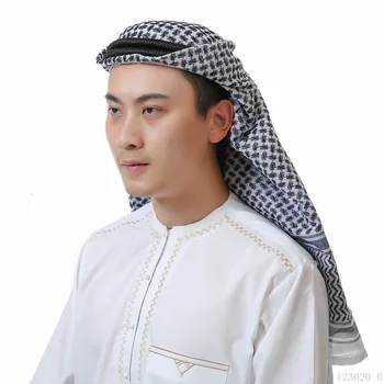 

Muslim Islam Turban Men Plaid Prayer Hat Saudi Arabia Dubai Traditional Scarf Turbante Arabe Je Islamic Clothing Ramadan Cap