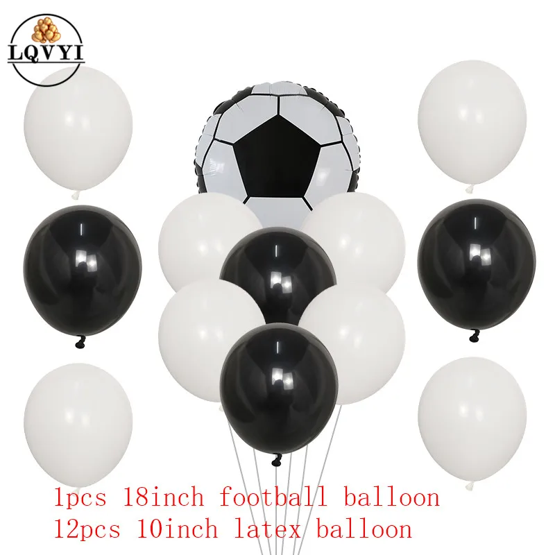10 шт 18inch Футбол футбол тема вечерние Декор круглые шары черный, белый цвет латексные шары для мальчиков для дня рождения, игрушки, принадлежности для вечеринок