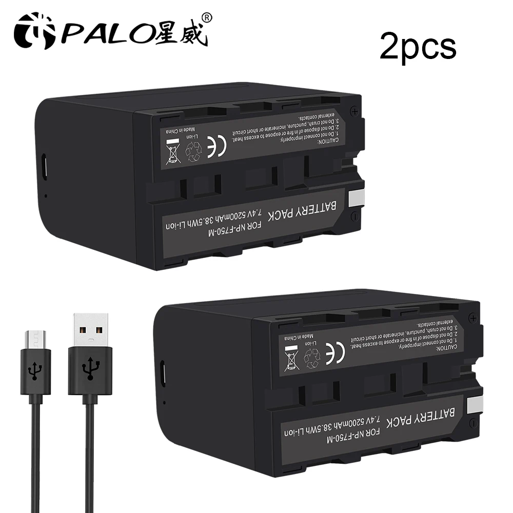 1-4Pcs Palo Uscita Usb 7.4V 5200Mah Batteria Al Litio Np-F750 Batteria Per Sony Batterie Per Foto/Videocamera Per F750 Digitale Batterie Per Foto/Vide