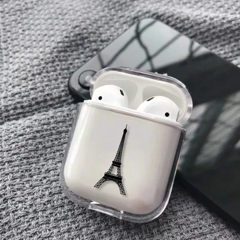 Милый чехол для наушников с сердечками и звездами для Apple iPhone, зарядная коробка для AirPods Pro, жесткий прозрачный защитный чехол, аксессуары - Цвет: 48