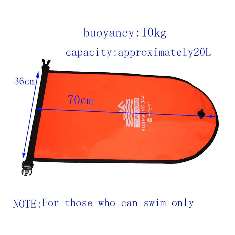 20L Inflatable Open PVC Swimming Buoy Tow Float Dry Bag Double AirBag With Belt High Visibility Swimming Water Sport Safety Bag swimming buoy rope float buoy