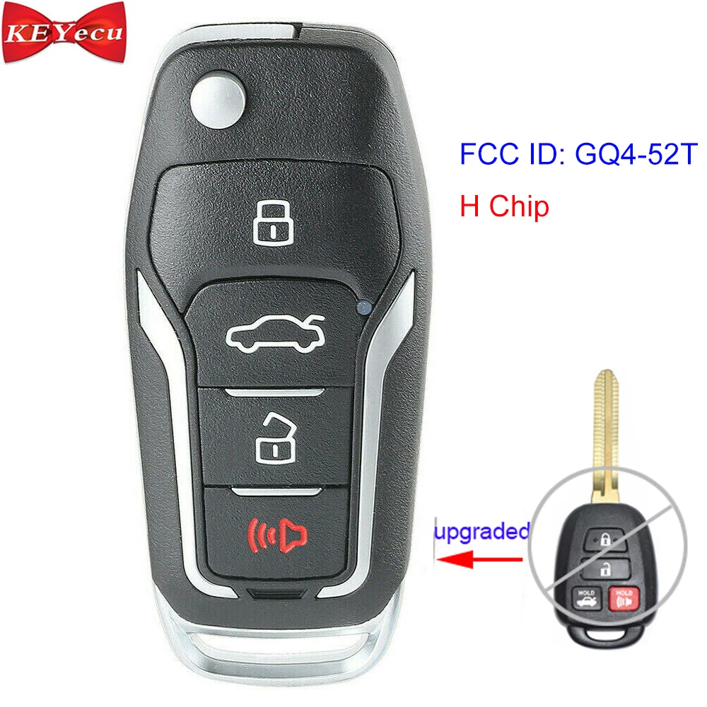 

KEYECU for Toyota Highlander RAV4 2014 2015 2016 Upgraded Remote Car Key Fob FCC ID: GQ4-52T H Chip