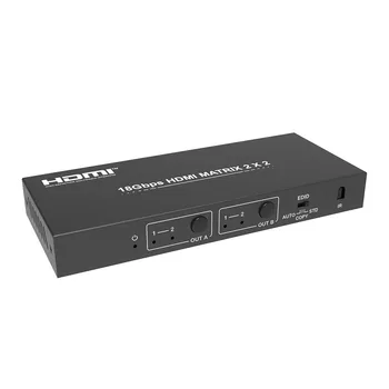 

4K HDMI 2.0 Matrix 4X2 HDMI 4X2 Matrix with audio HDMI 2X2 matrix HDMI matrix Switcher Switch 4 in 2 Splitter 4K 60HZ HDCP 2.2