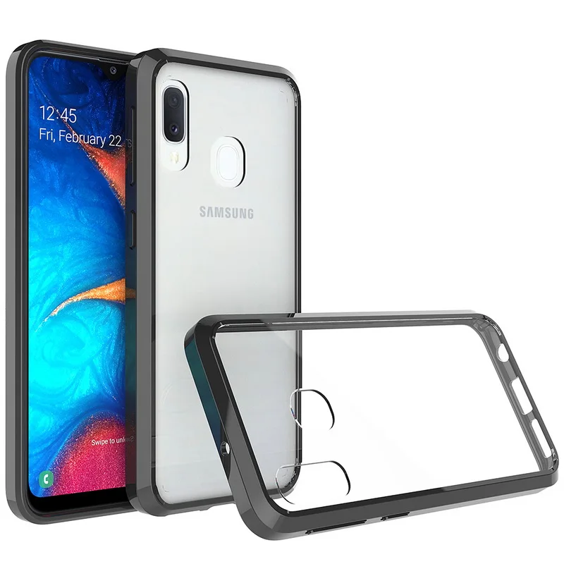 Для samsung A20e чехол Кристальный Гибридный Бампер прозрачная твердая акриловая задняя крышка для samsung Galaxy A20e чехол для телефона s Coque A 20E A20 E