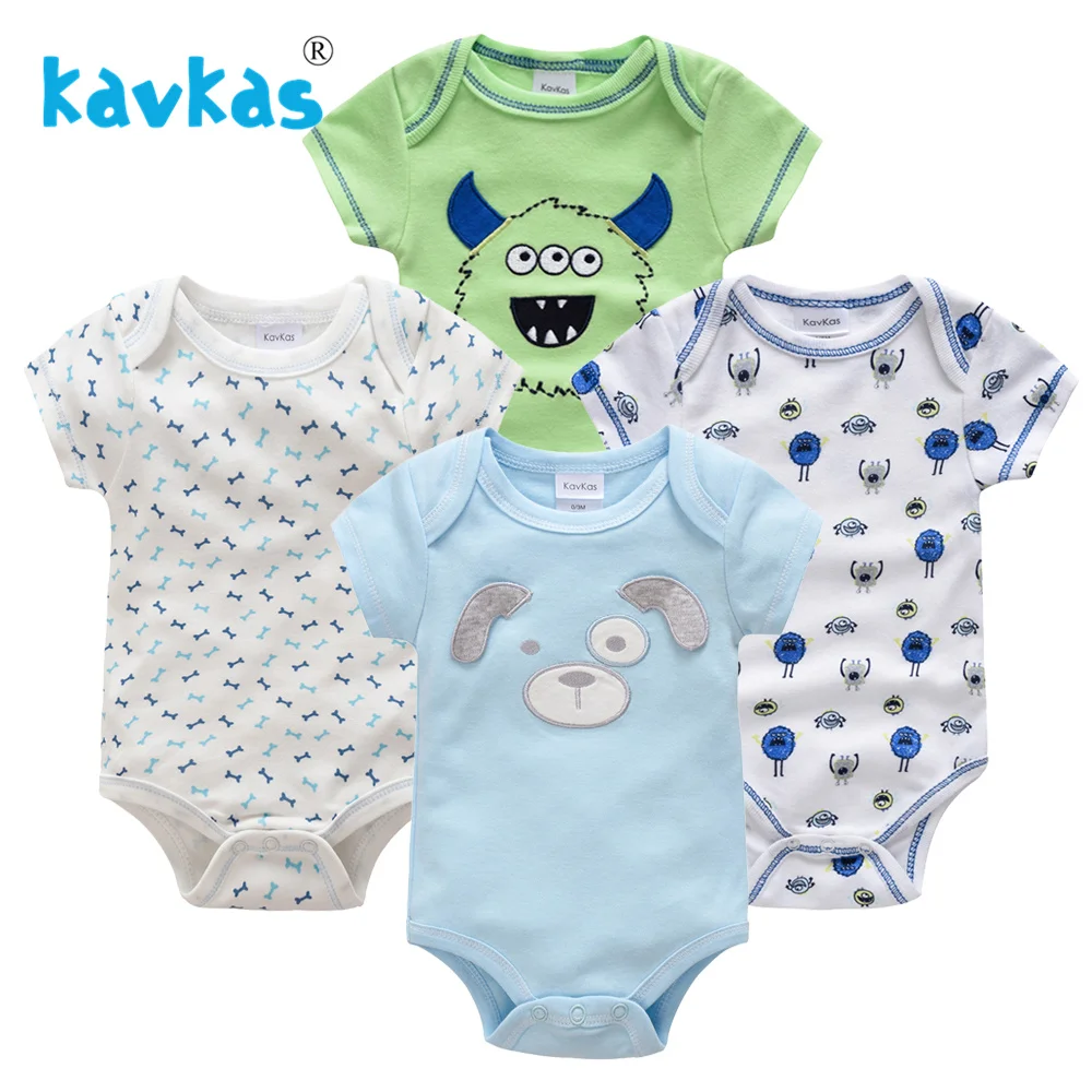 Kavkas/Пижама для младенцев 4 шт./компл. короткий рукав новорожденных Пижама для маленьких мальчиков/младенцев Одежда для маленьких мальчиков bossa nova