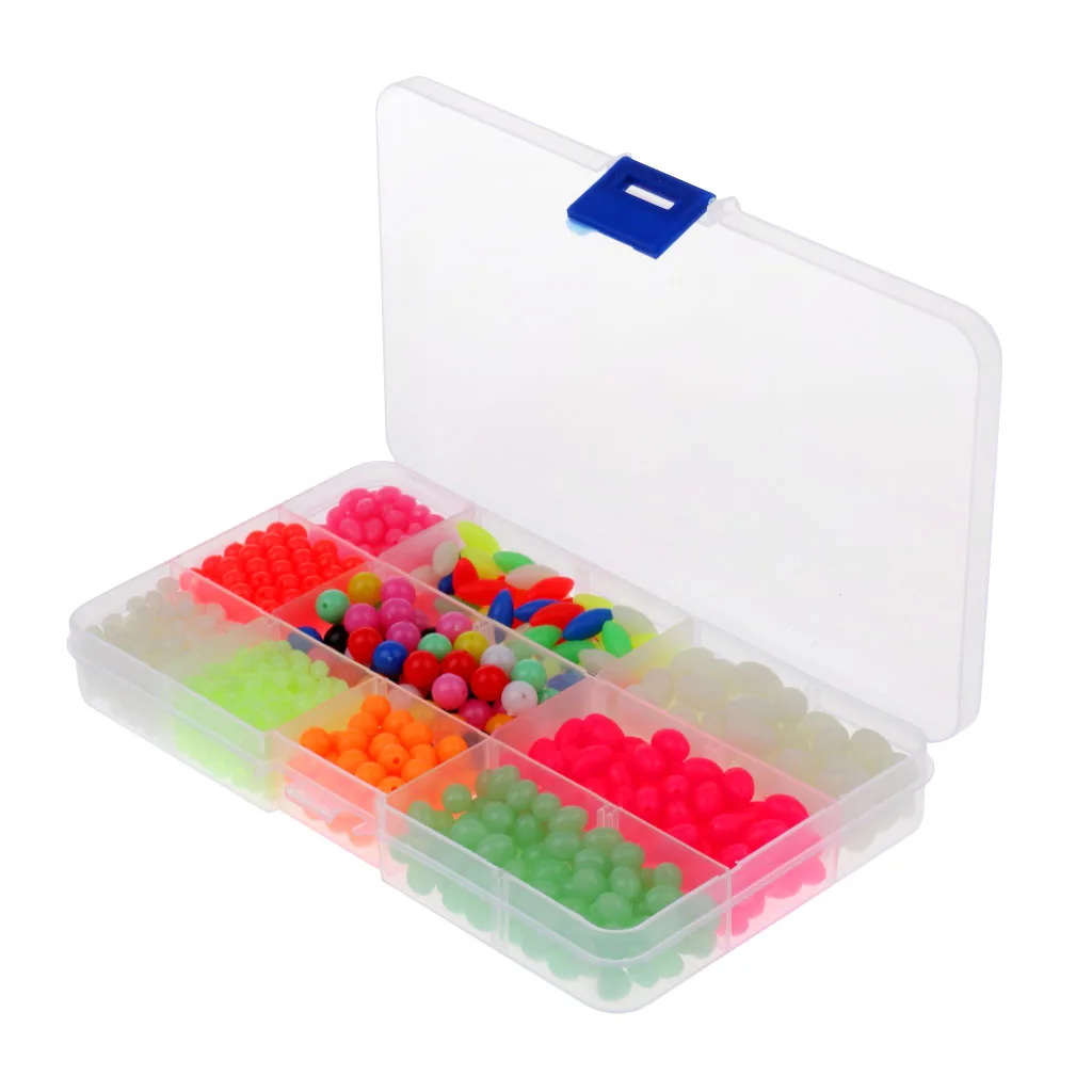 1 Box Plastic Fishing Beads Assorted Set Luminous Rig Beads Floating Tackle