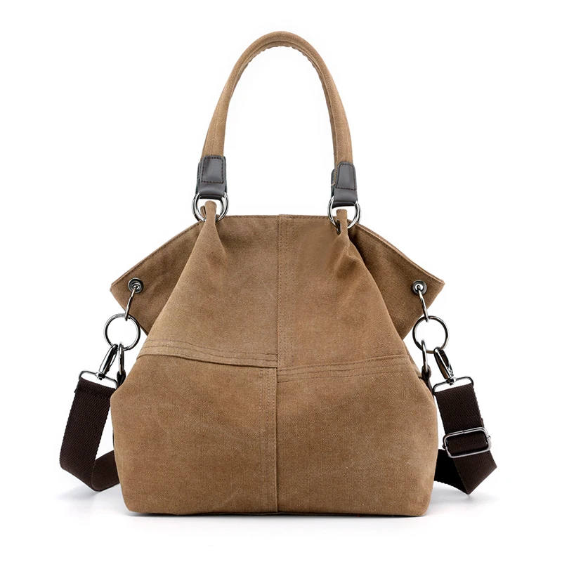 Bag Coffee Сумки через плечо для женщин Холщовая Сумка женские сумки leisureLadiesCanvas ручная сумка Bolsos Mujer женская сумка на плечо серый - Цвет: Bag Coffee