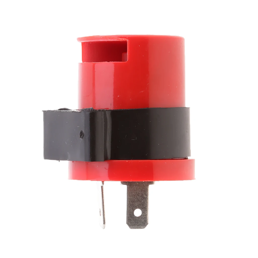 DC 6-12V 2 Pins Universal for Motorbike Blinker Electronic Flasher Relay Beeper - Red
