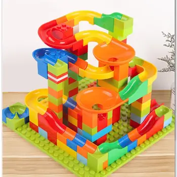 

165/330pcs Race Run Maze Ball Track Toy Kit Kids Funnel Slide Building Colorful Blocks for Children Brain Development