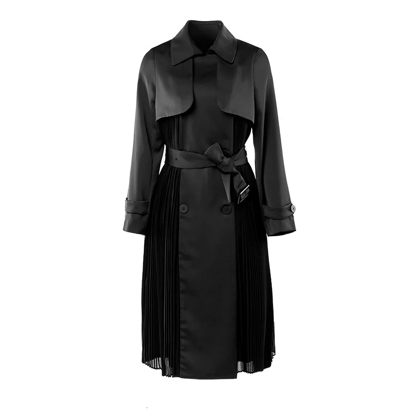 DEAT новая зимняя модная дизайнерская одежда с разрезом, ветровка с длинным рукавом, свободное Плиссированное пальто высокого качества WJ89005L