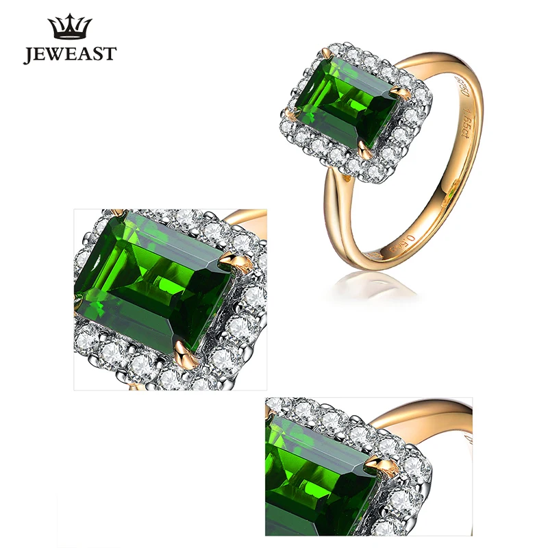 

ENZO Natural Diopside 18K Pure Gold 2023 New Hot Selling Top Ring Women Heart Shape Ring For Ladies Woman Genuine Jewelry