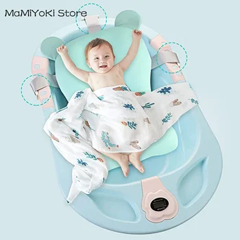

Newborn Bath Pad 2020 Summer Foldable Baby Bath Seat Infant Support Cushion Bath Pads Solid Color Soft and comfy pillow