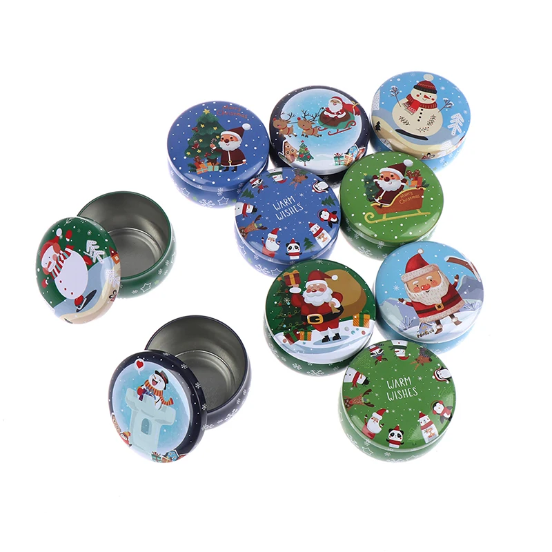 1pc Candy Cookie Box High-End Candle Aromatherapy Handmade Soap Packaging Box Round Iron Box Tea Candy Jewelry Storage Box Gifts