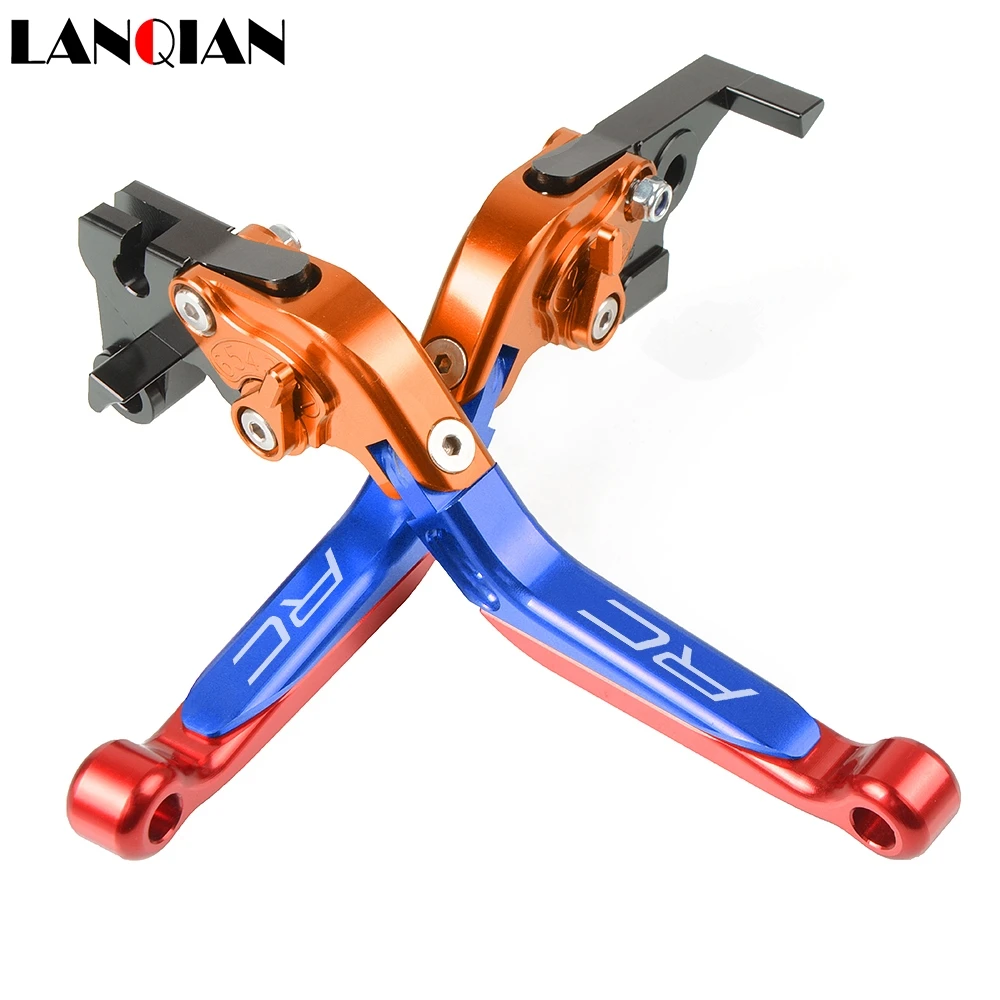 

Motorcycle Accessories CNC Adjustable Brake Clutch Levers With LOGO For KTM RC200 RC 200 2014 2015 2016 2017