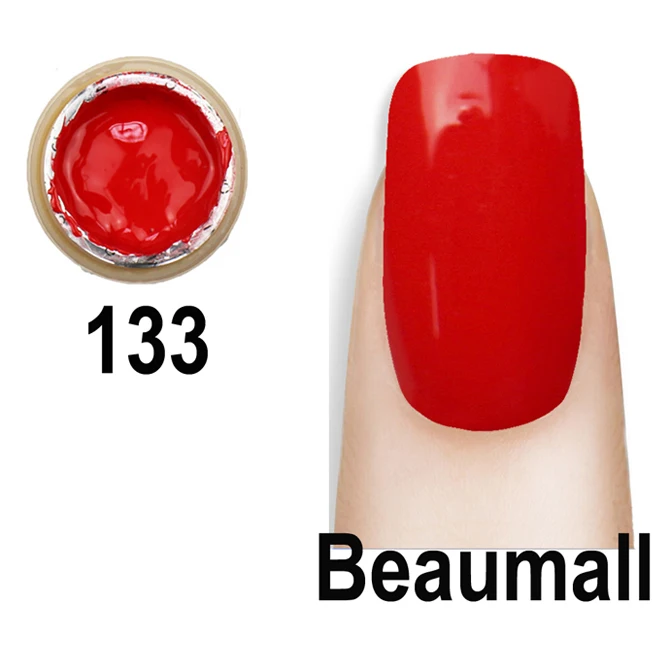 Beaumall окраска гелем цвета, 1 горшок 5 мл объем чистый твердый УФ-гель для ногтей советы блестящая Обложка Расширение Маникюр DIY - Color: 133