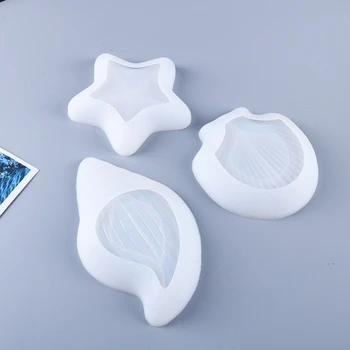 

Crystal Epoxy Resin Mold Starfish Conch Shell Plate Dish Ashtray Silicone Mould DIY Crafts Polymer Jewelry Making Tool