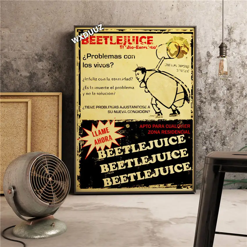 9 Фильм ужасов Beetlejuice Ретро арт-деко Плакат Бар Кафе домашний декор художественный декор живопись гостиная плакаты холст живопись M118 - Color: 9