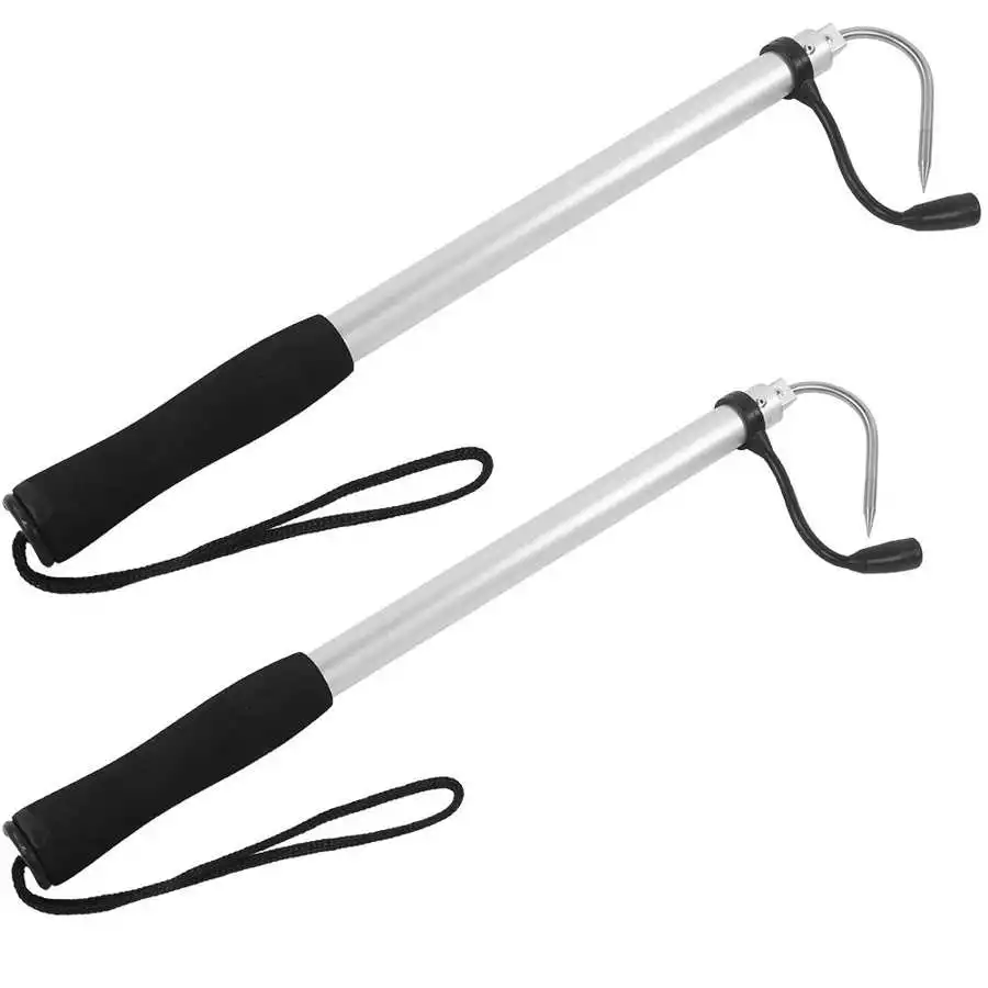 90/120cm Outdoor Telescopic Fishing Gaff Stainless Steel Sea Fishing Boating Fishing Spear Hook