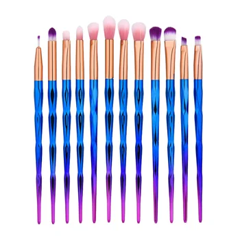 

12pcs Eye Brush Set Eyeshadow Eyeliner Cosmetic Makeup Brushes with Diamond Shaped Handle