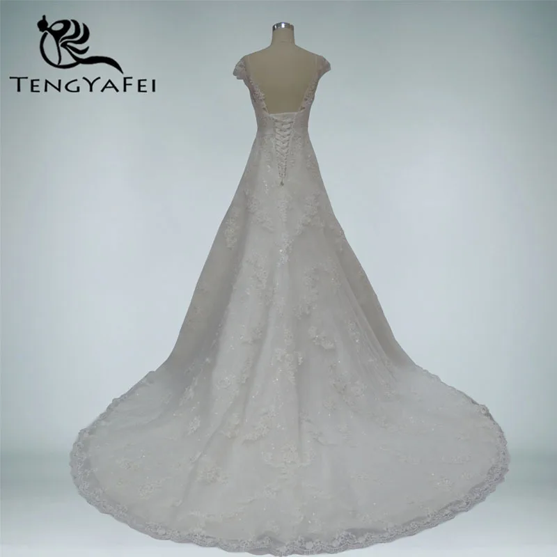 Vestido de noiva Кружевная аппликация Сексуальная Вышивка бисером casamento прибытие шапочки ручной работы рукав платья для матери невесты