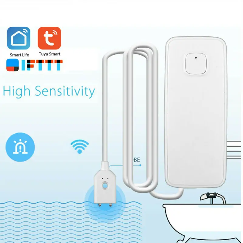 WI-FI Smart утечки воды Сенсор детектор переполнения будильник приложение Управление домашней безопасности(аккумуляторы в комплект не входят