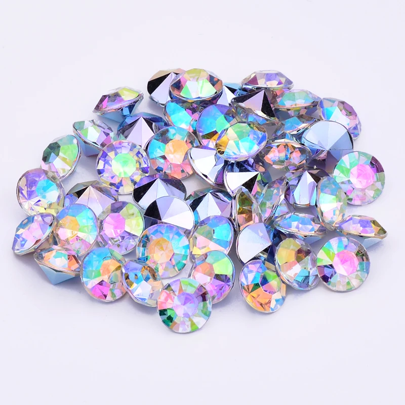 New 4//6//8//10mm Flat Back Crystal Beads Resin Rhinestone Gems Mosaic Craft