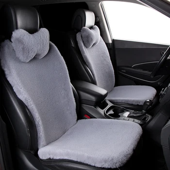 

KAWOSEN Faux Rabbit Fur Car Seat Cover Universal Artificial Plush Car Seat Cushion Winter Warm Automobile Red Seat Covers FFSC04
