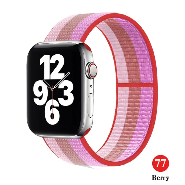 Nylon Strap for Apple watch series 7 band 41mm 44mm 40mm 42mm 38mm smartwatch wristband belt sport loop bracelets iWatch 3456 se 77
