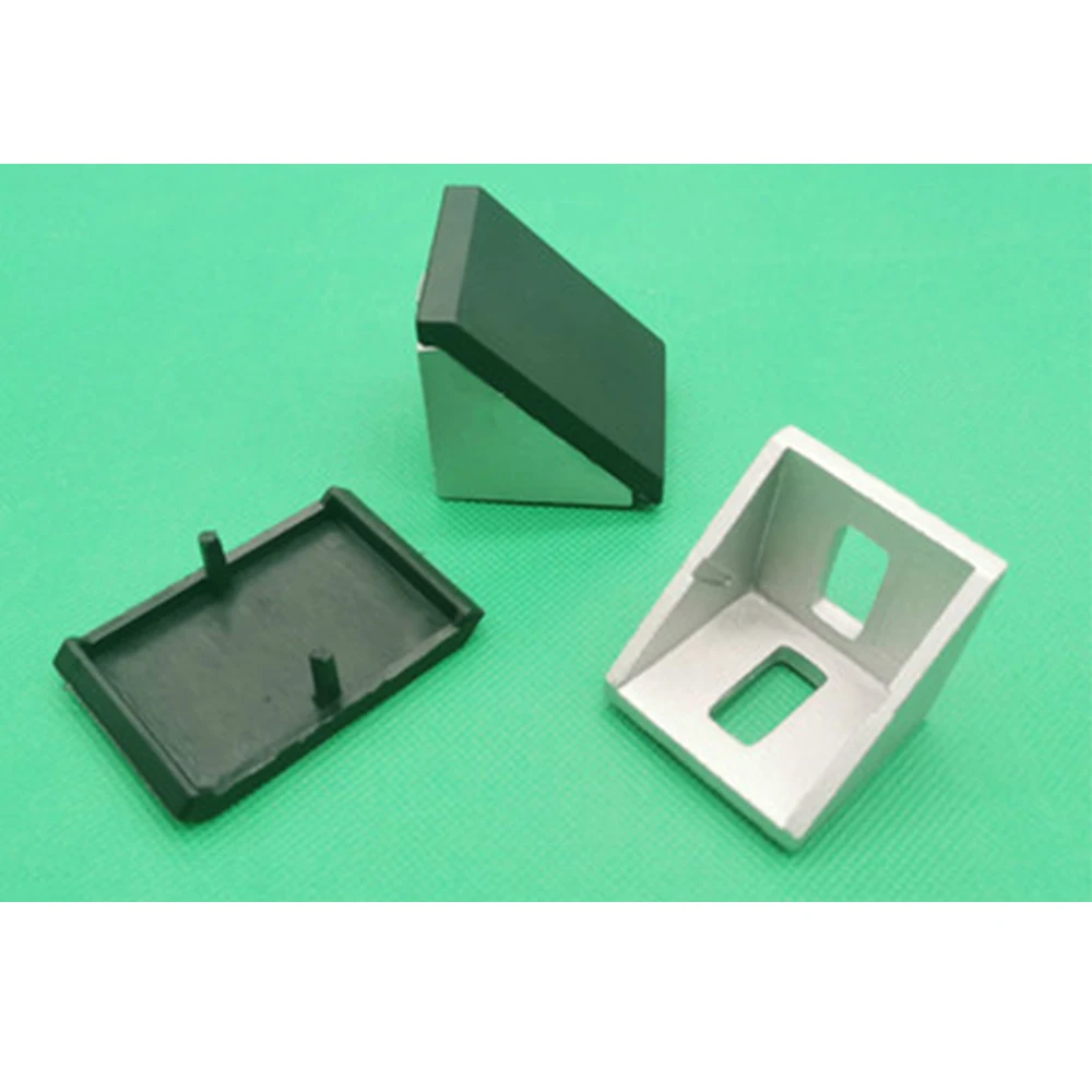 Corner Bracket Fitting Angle Aluminum Connector with Cap For Industrial Aluminum Profile 10pcs 3030 4040 Aluminum Profile Connector