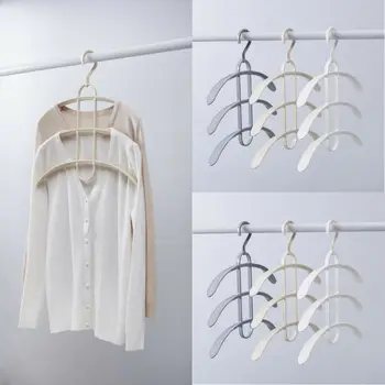 

Space Saver Magic Hanger Clothe Rack Clothing Hook Organizer Dual Clothes Creative Anti-slip Pants Hanger Closet Rack 3 Layers
