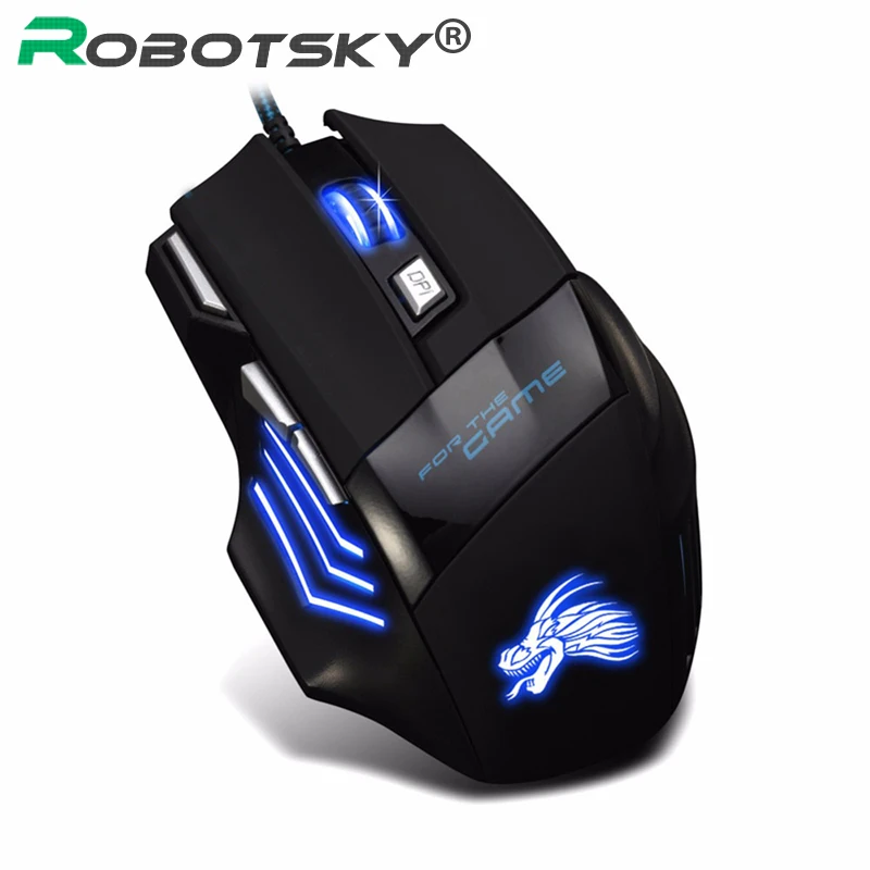 Новинка игровая проводная мышь H7 7 кнопок 5500 DPI Esports RGB подсветка бесшумная