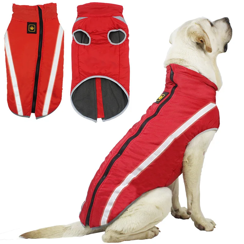 Pet Dog Jacket Reflective Waterproof Winter High Quality Warm Dog Clothing Dog Coat Pet Clothes Solid for Medium Large Outdoor