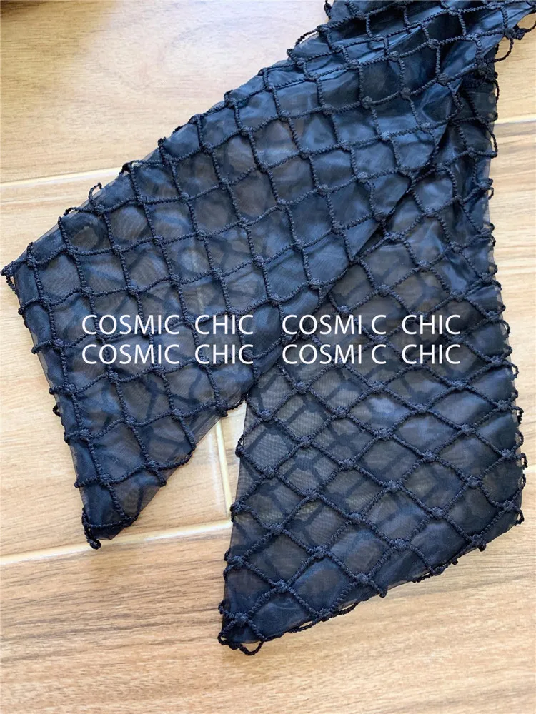 Cosmicchic, подиумная Праздничная юбка, комплект, элегантный фонарь, длинный рукав, открытая кружевная вышивка, блузка, нестандартные оборки, мини-юбка