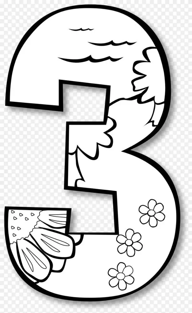 黑白数字着色书剪贴画 剪贴画数字页png图片素材免费下载 图片编号 Png素材网