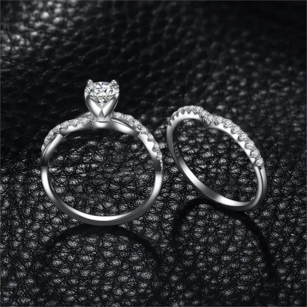 Набор обручальных колец JewelryPalace Infinity, 925 пробы серебряные кольца для женщин, обручальные кольца, обручальные наборы, серебряные ювелирные изделия 925