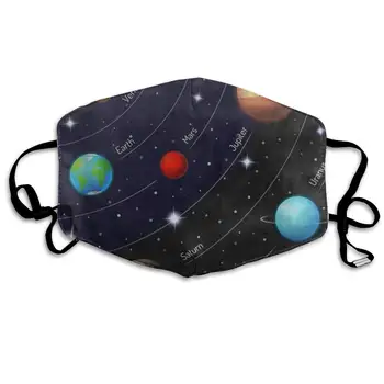 

Cool Solar System In Outer Space Stylish Dust Mouth Mask Reusable Anti-Dust Face Mask Adjustable Earloop Skin Protection