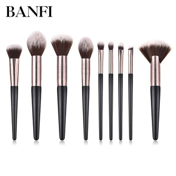 

Fashion Makeup Brush Set Eyeshadow Lines Pattern Wood Handle Foundation Powder Blush Concealer Cosmetic Beauty Tool