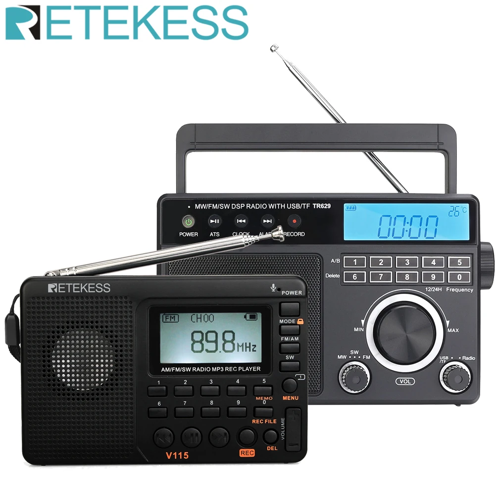 Retekess V115 Radio Fm Sw Radios portables  Radio à batterie Retekess -  V115 Numérique Fm - Aliexpress