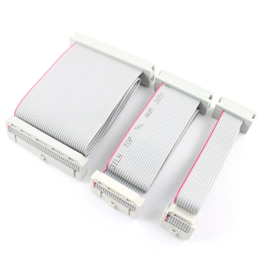 2.54mm Pitch DC3 IDC FC Female To Male 10/14/16/20/26/30/34/40/50/64 Pin Connector Flat Ribbon Data Cable 10CM 20CM 30CM 1pcs wire connector terminals,wire connector,electrical connectors,dc connectors,connector with cable,electrical connector,cable connector