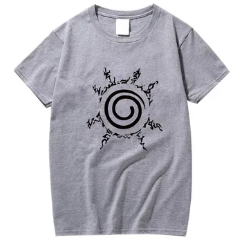 

2020 Men Fashion Casual Top Quality short sleeve 100% cotton loose Cartoon nine tail seal design printed Tshirt mens tshirt